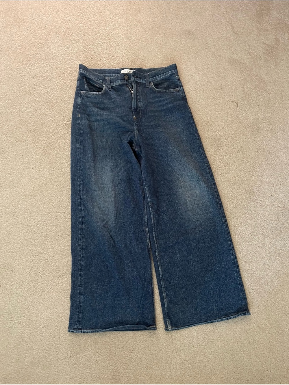 Rag & Bone Miramar Sofie Wide-Leg High-Rise Terry Sweatpant Jeans - SZ 27 - Picture 4 of 8